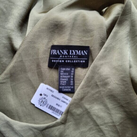 Frank Lyman Green Satin Sleeveless  Blouse NWT Sz 8 - Picture 5 of 13